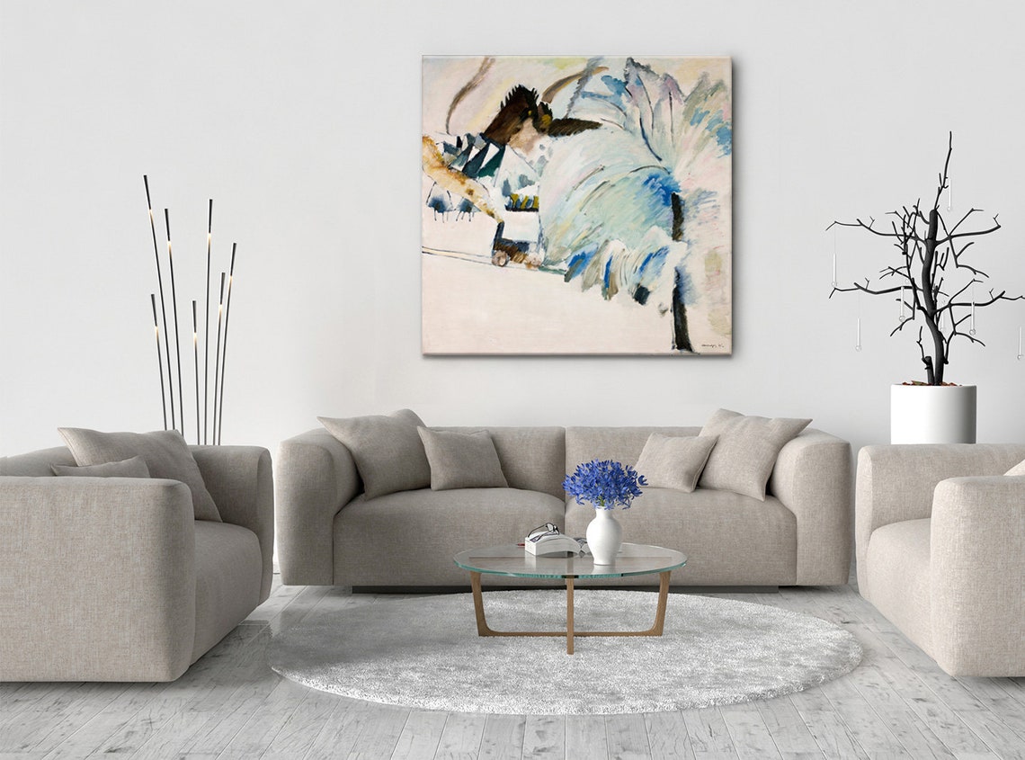 Wassily Kandinsky Murnau With Locomotive 1911 Classic Design Abstract Decor Reproduction Print Wall Art Picture - Image 2