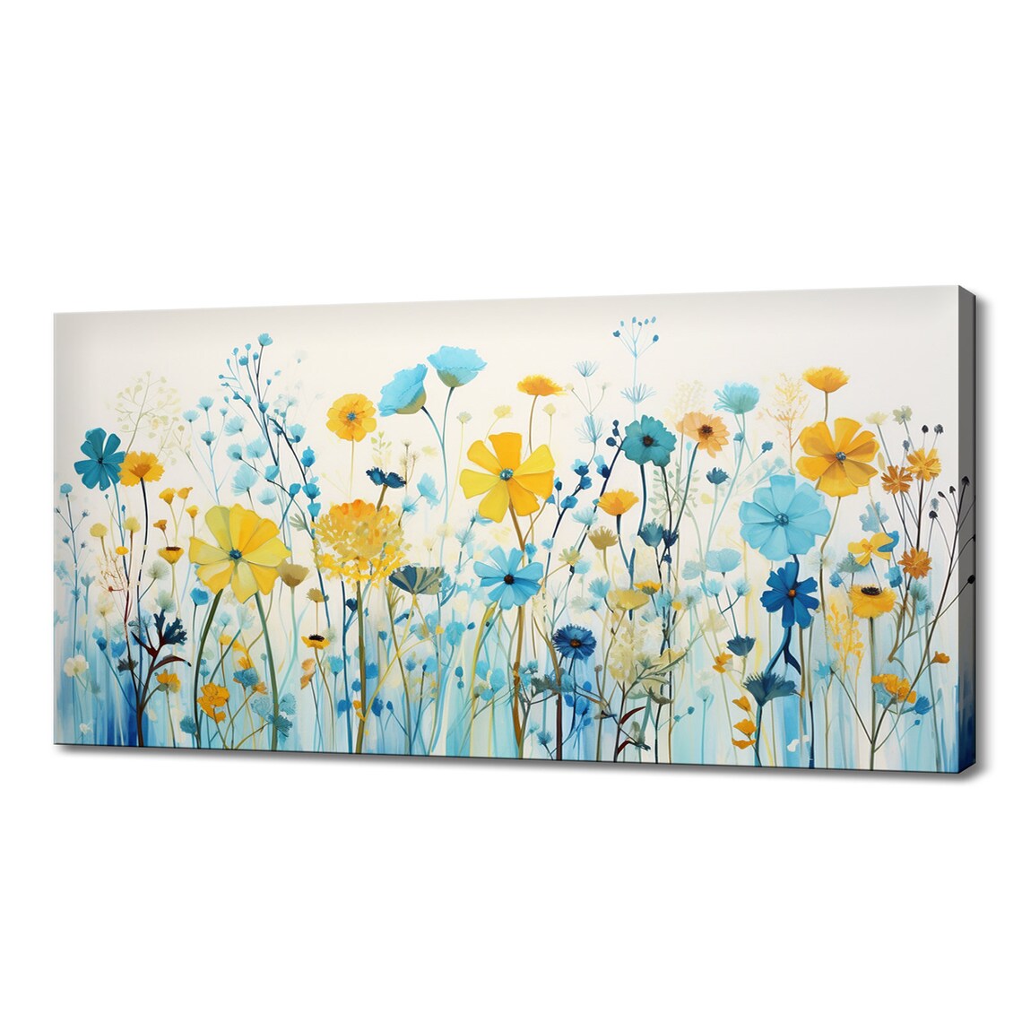Wildflowers Meadow Watercolor Art Print, Modern Design