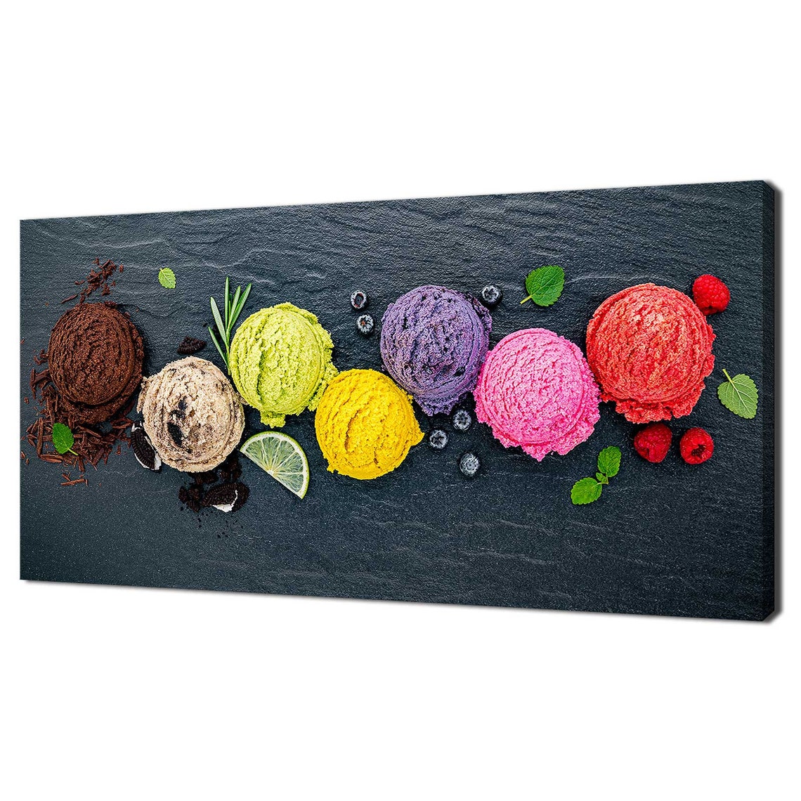 Rainbow Colourful Ice Cream Scoops Kitchen Modern Design Home Decor Print Wall Art Picture