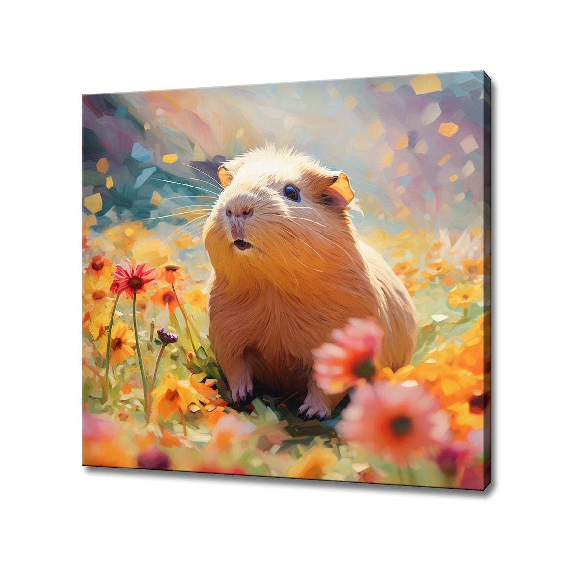 Cute Guinea Pig Colourful Portrait Art Print