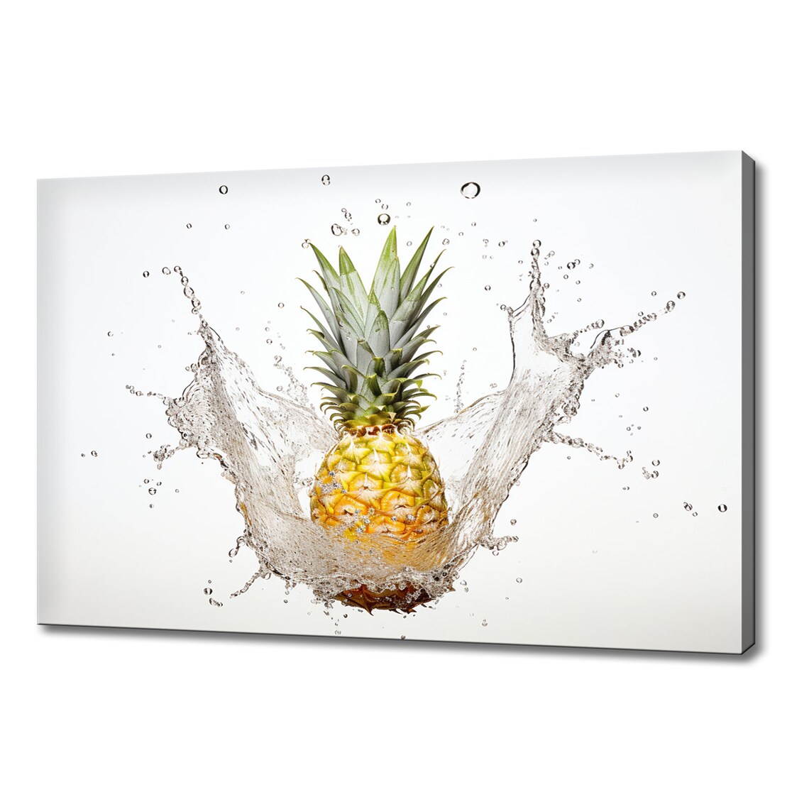 Pineapple Fruit Water Splash, Kitchen Wall Art Print