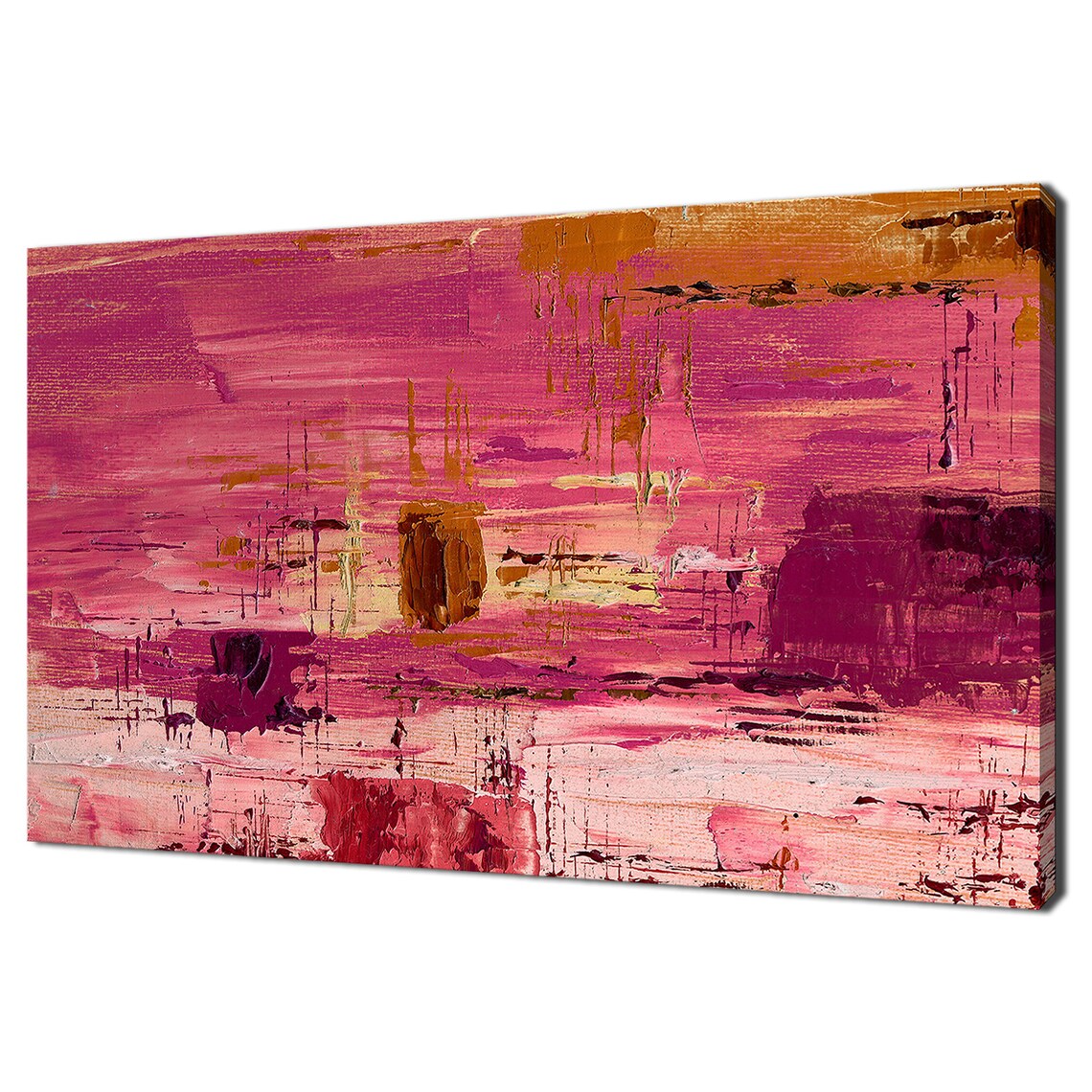 Abstract Acrylic Painting Dark Pink Orange Modern Design Home Decor Print Wall Art Picture