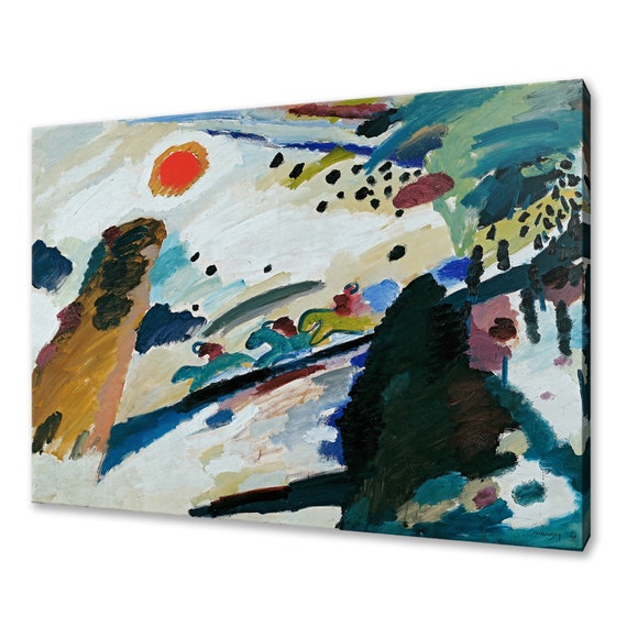 Wassily Kandinsky Romantic Landscape 1911 Classic Design Abstract Decor Reproduction Print Wall Art Picture