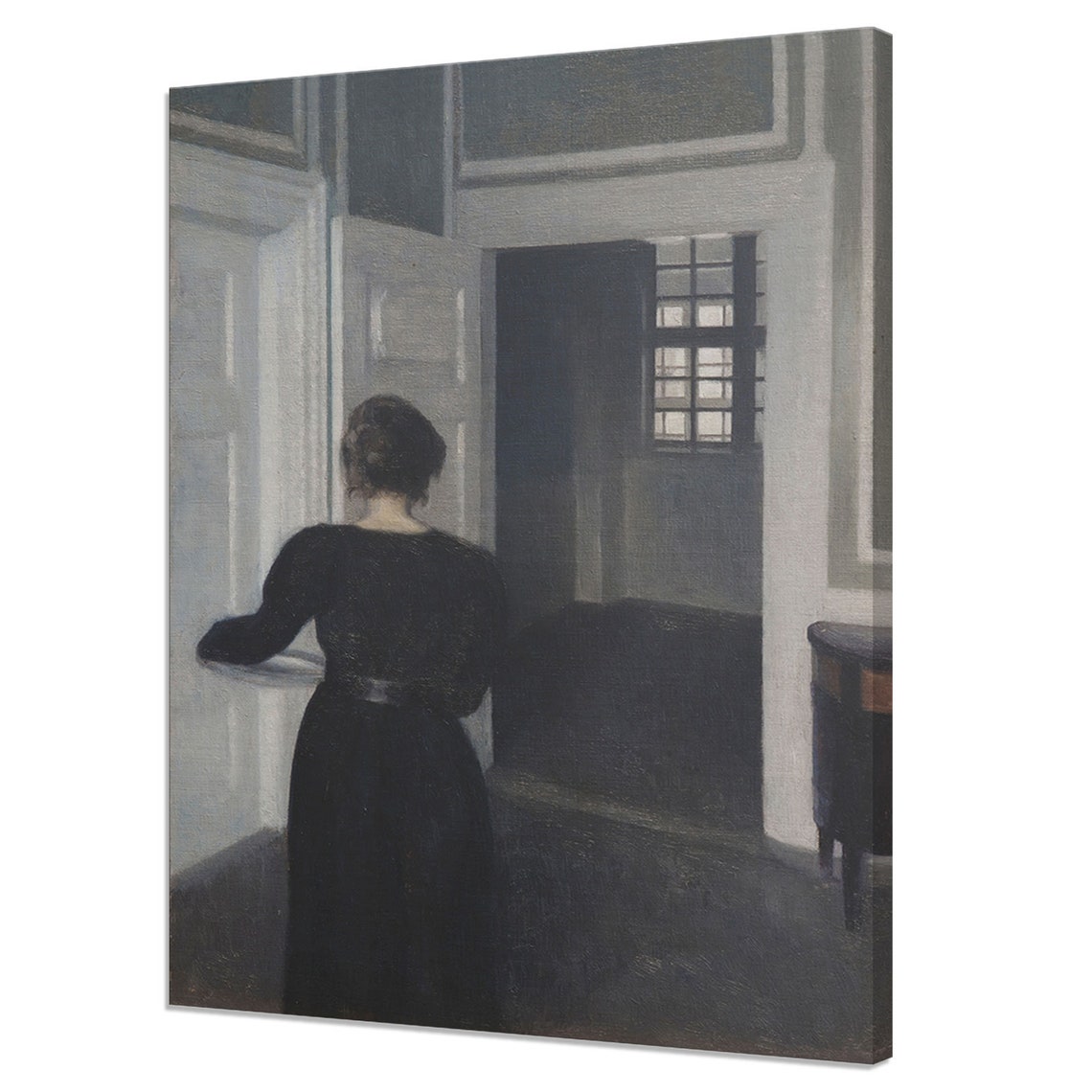 Ida In An Interior Vilhelm Hammershoi Reproduction Vintage Painting Print Lady In The Room Antique Female Portrait Fine Art