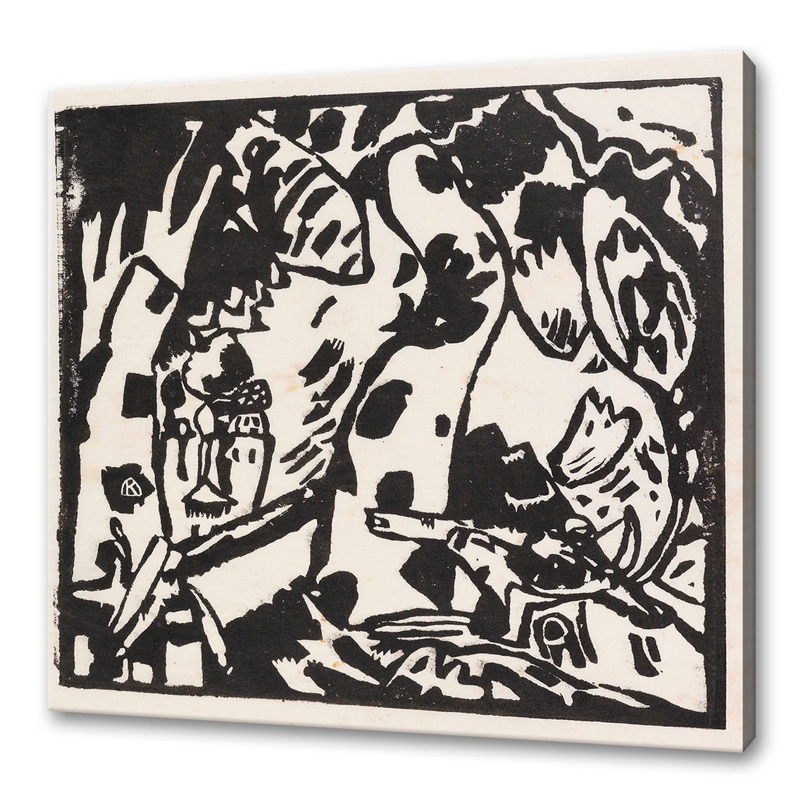 Wassily Kandinsky Bogenschtze The Archer 1908 Black White Iconic Modern Design Abstract Decor Reproduction Print Wall Art Picture