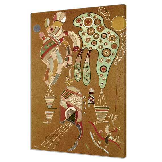 Wassily Kandinsky Untitled 1941 Whimsical Brown Abstract Figures Art Print