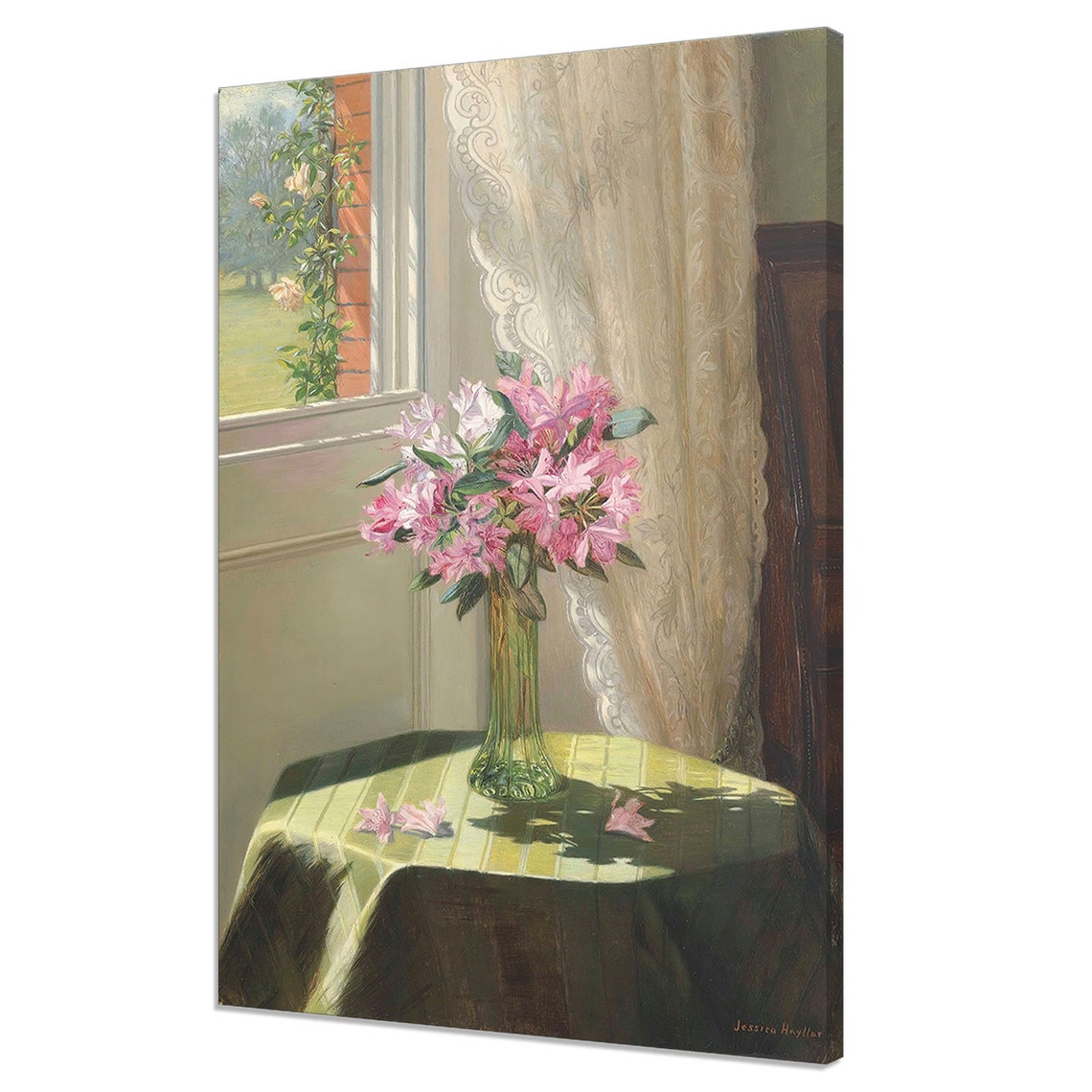 Jessica Hayllar Rhododendrons By A Window Still Life Painting Print