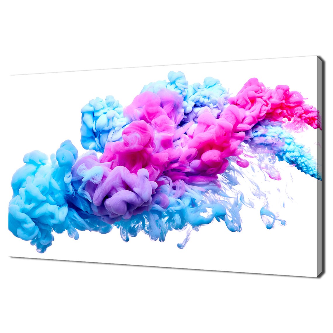 Abstract Blue And Pink Ink Splash Watercolor Clouds Wall Art Poster