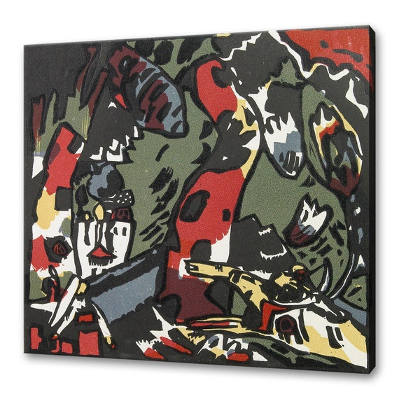 Wassily Kandinsky Bogenschtze The Archer 1908 Colourful Modern Design Abstract Decor Reproduction Print Wall Art Picture
