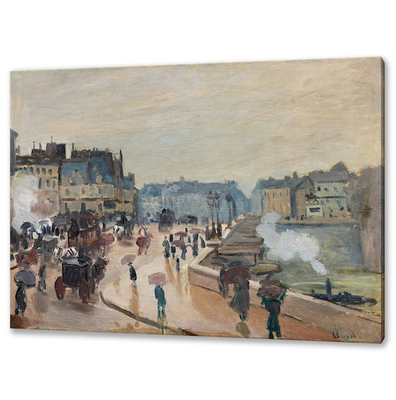 Claude Monet The Pont Neuf 1871 Paris Bridge Street Scene Impressionist Print