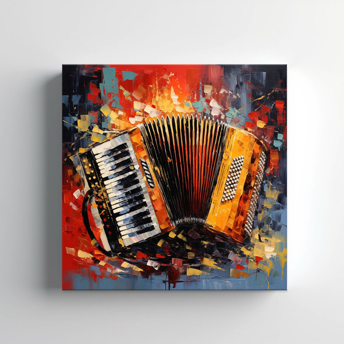 Accordion Music, Colorful Painting Style Art Print - Image 2