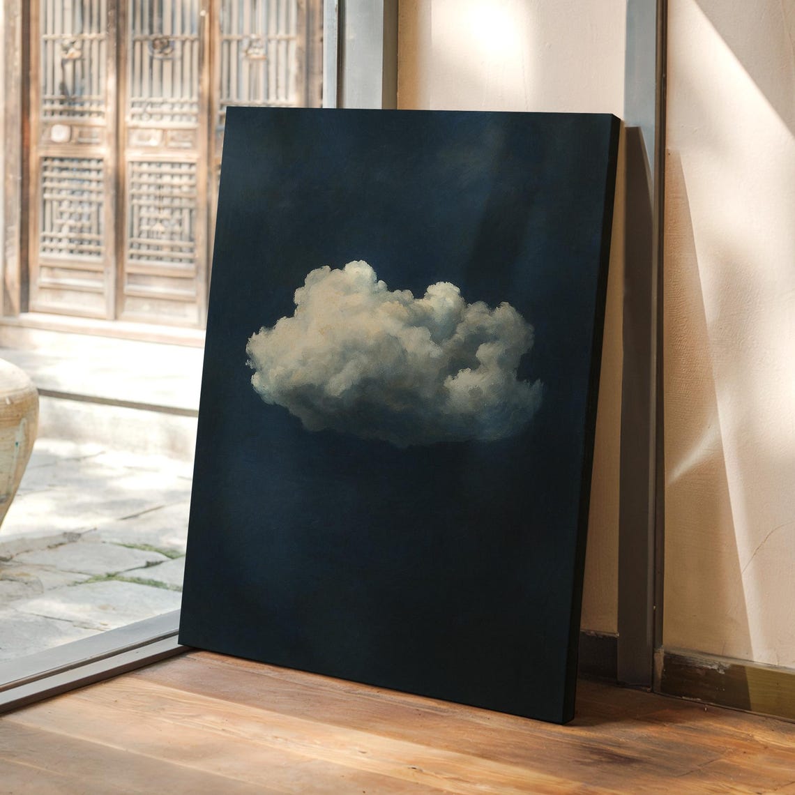 Dramatic Cloud Dark Sky Moody Minimalist Night Cloud Art Poster