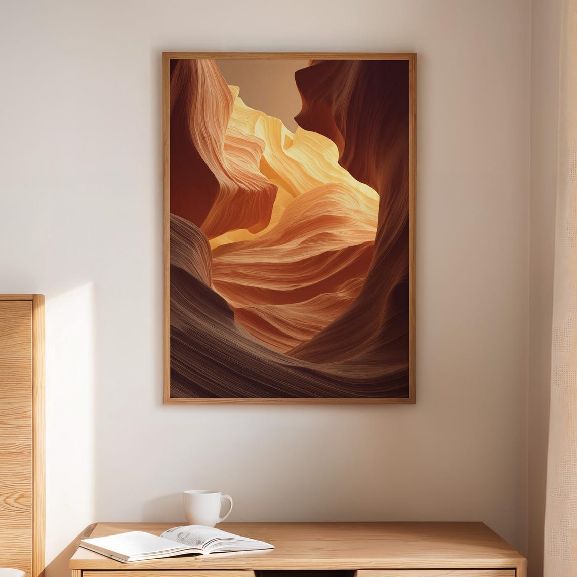 Flowing Sandstone Waves Antelope Canyon Desert Photo Wall Poster