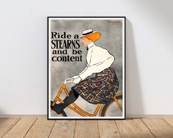 Edward Penfield Ride a Stearns Bicycle Poster Vintage Cycling Art