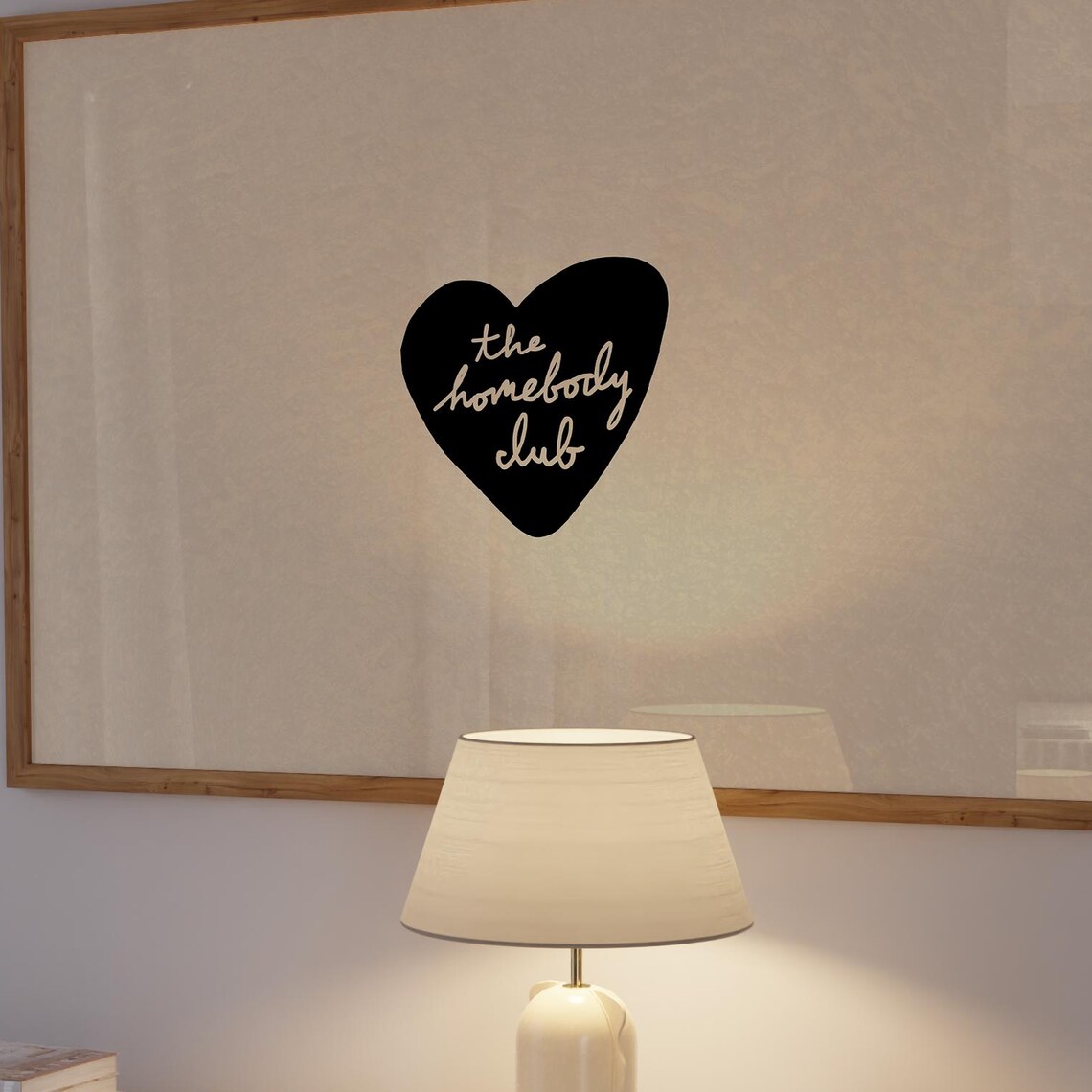 The Homebody Club Black Heart Minimalist Script Typography Poster