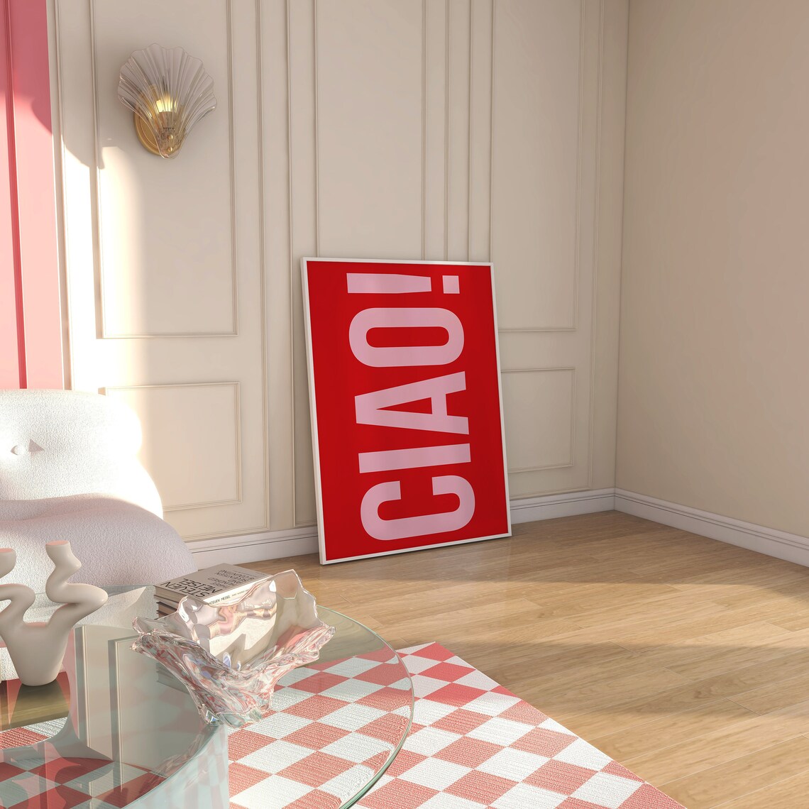 Ciao Italian Welcome Poster, Red Kitchen Art Print - Image 4