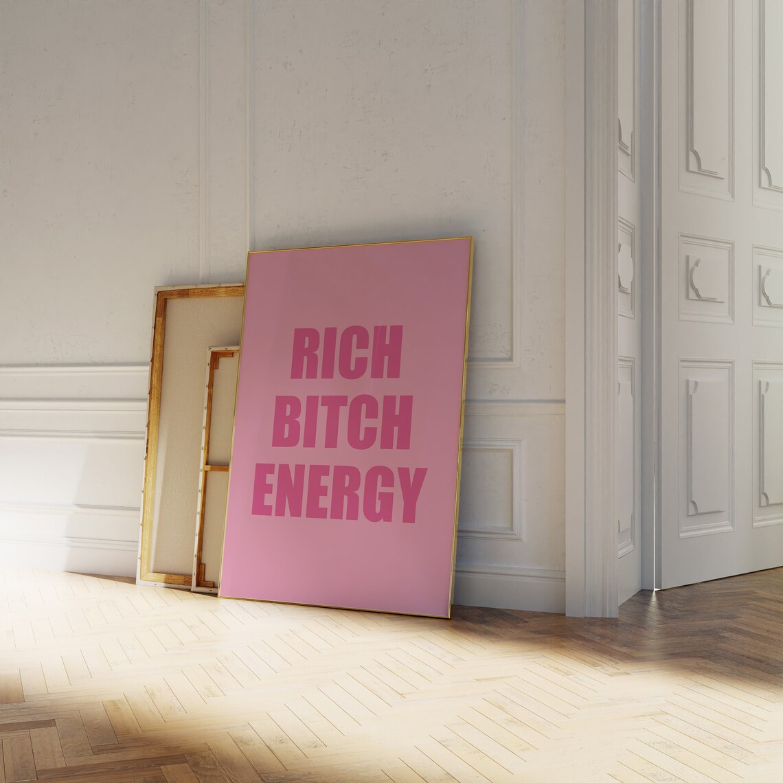 Rich Bitch Energy Pink Bold Typography Sassy Money Mindset Quote Poster - Image 5