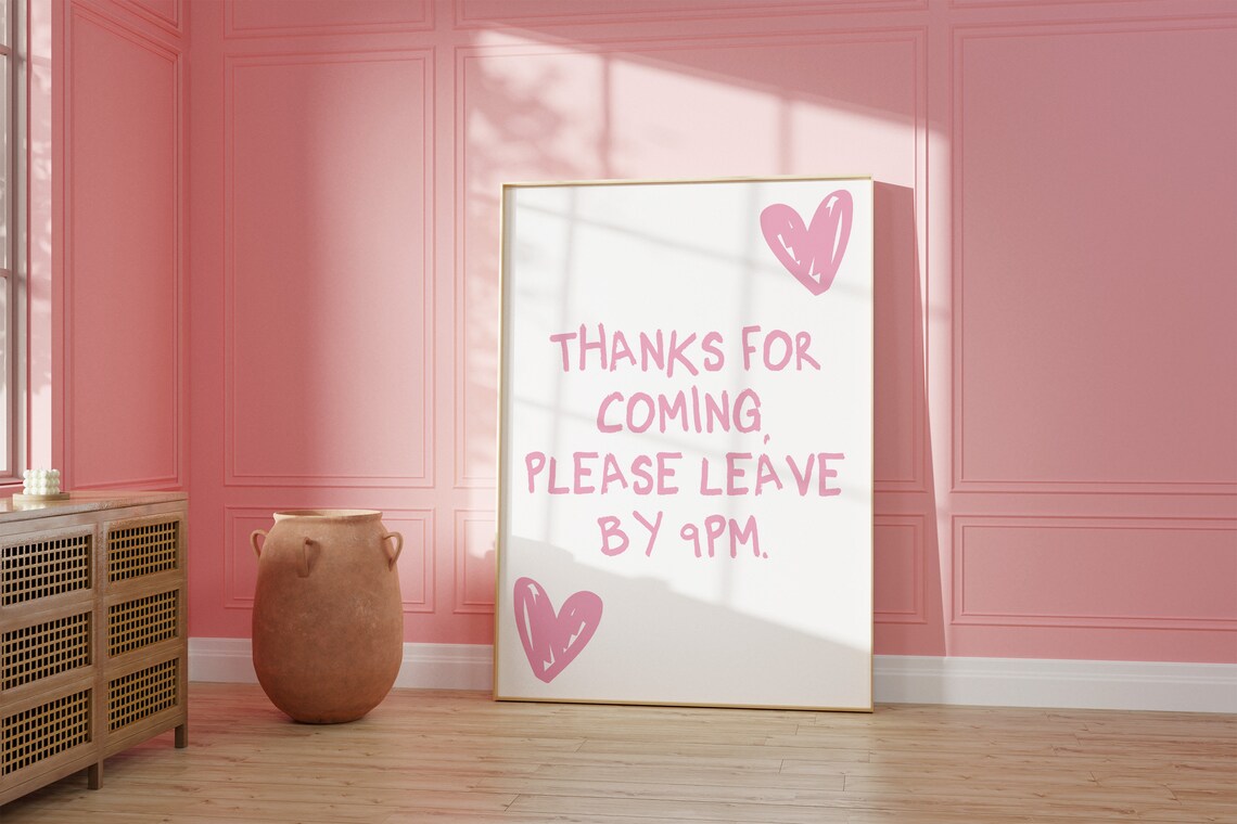 Thanks For Coming Please Leave By 9pm Funny House Wall Art Print - Image 3