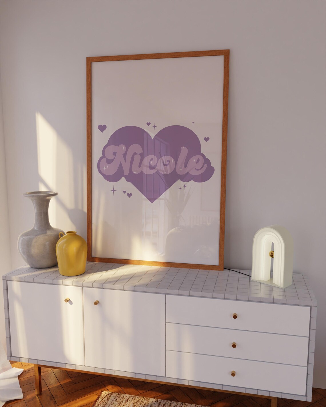 Custom Girl Name Purple Girls Room Decor Art Print - Image 4