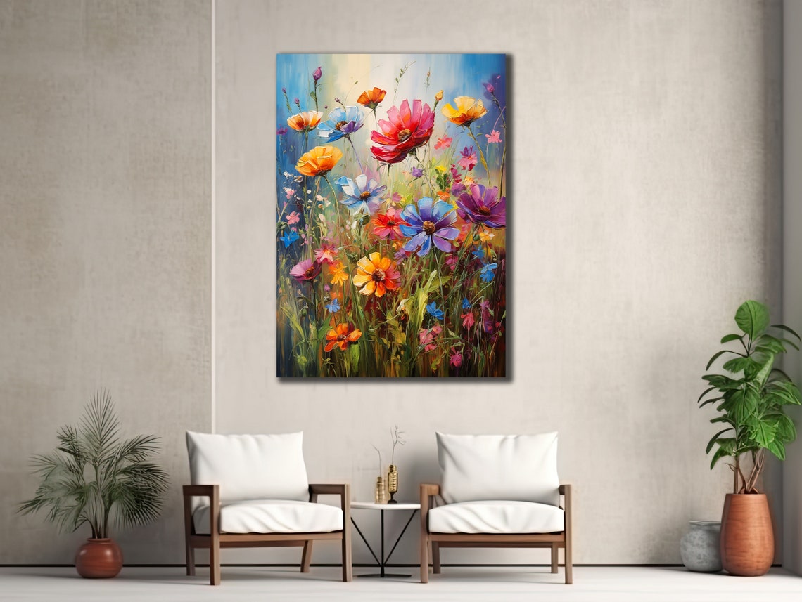 Colorful Wildflower Meadow Impressionist Floral Garden Bloom Poster