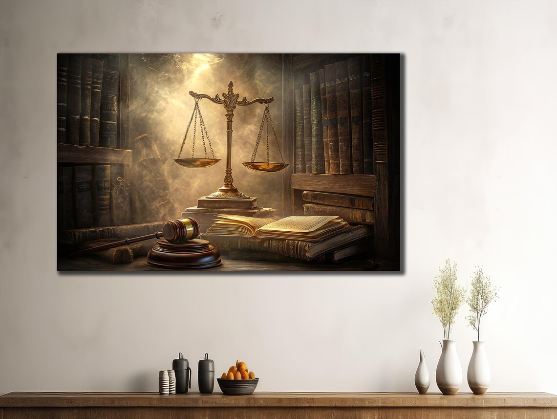 Scales Of Justice Lawyer Gift Wall Art Print - Image 3