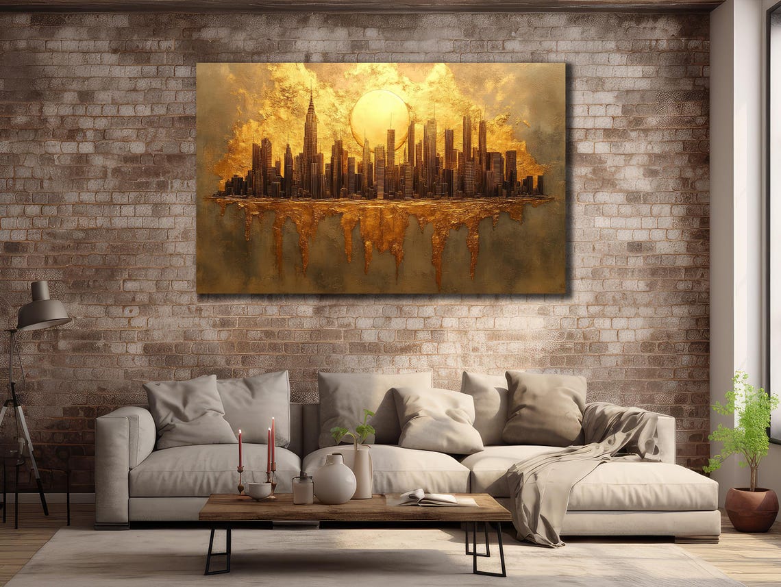 Abstract City Art 3d Nyc Wall Art Modern Home Wall Decor Cityscape Painting Oil Painting New York City Decor Housewarming Gifts