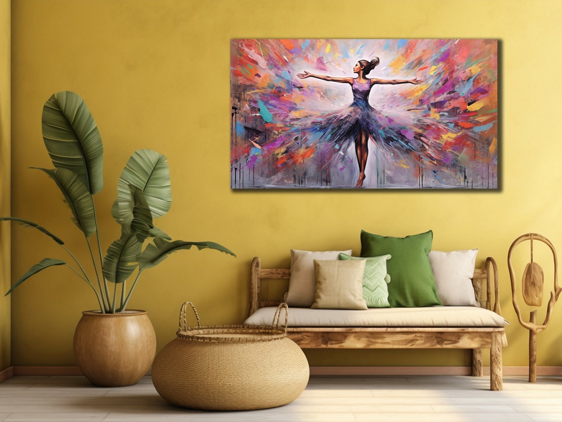 Ballerina Dancer Colorful Abstract Splash Painting Gift For Her Poster - Image 2