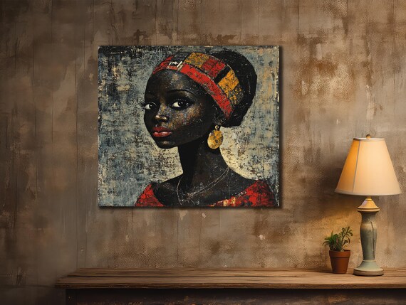 African Woman Prints Ethnic Painting Wall Decor House Gift Idea Bedroom Wall Decor African Girl Wall Art Spiritual Poster