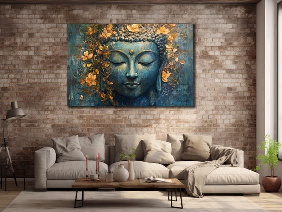 Buddhaflower Print Asian Painting Wall Decor House Gift Idea Buddhist Wall Decor Yoga Wall Art Spiritual Poster Home Decor