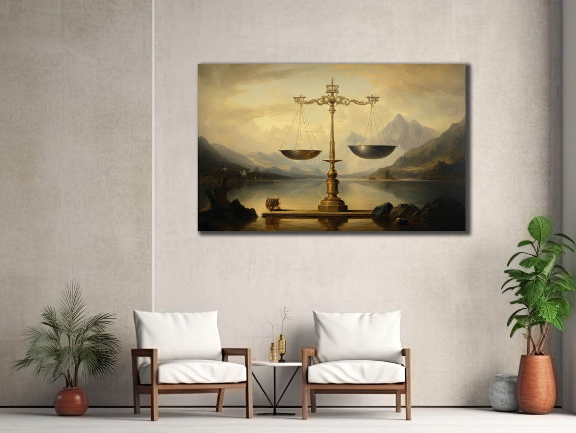 Scales Of Justice Art Lawyer Office Wall Decor Print Wall Art Gift For Lawyer Lawyer Gifts Balance Of Justice Painting On - Image 3
