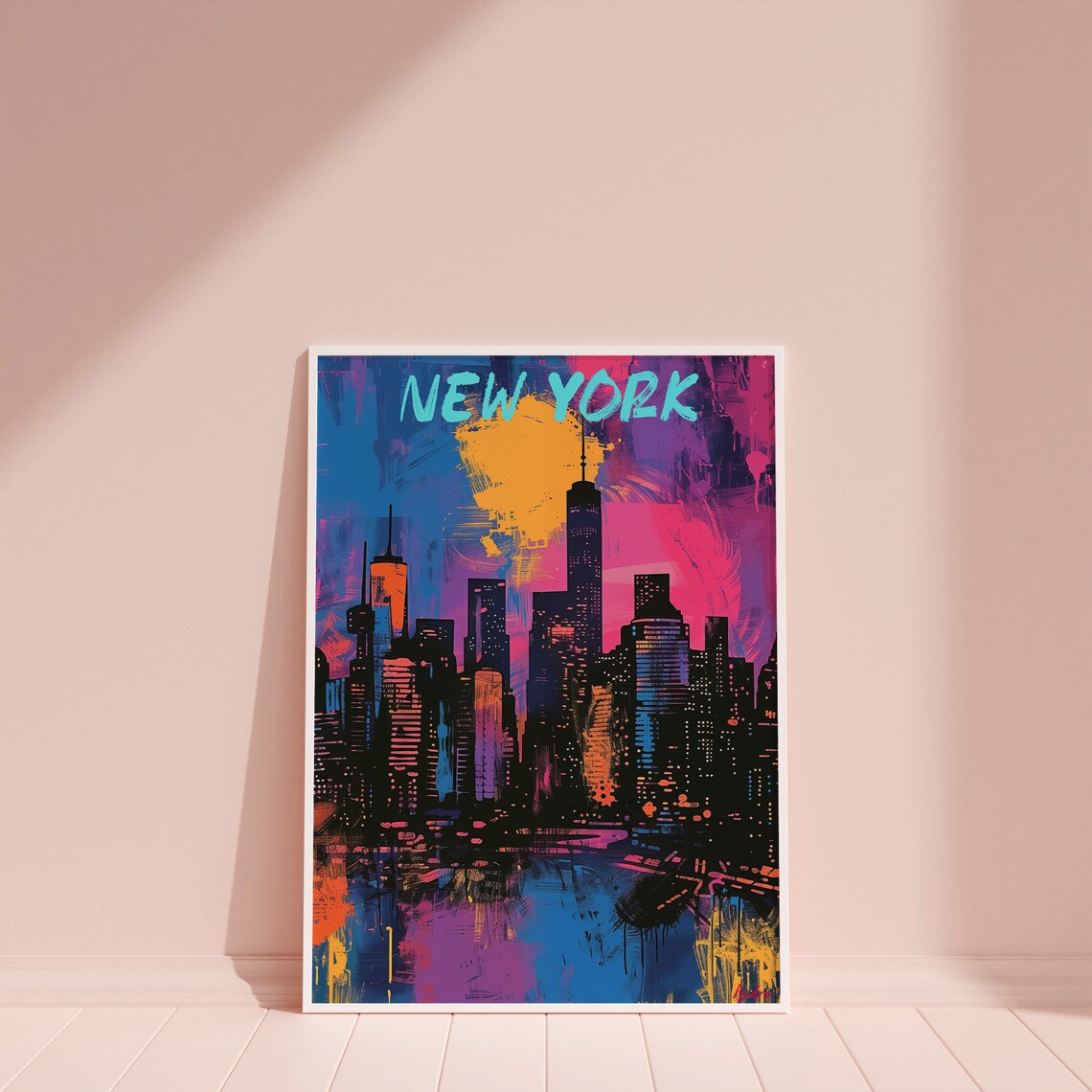 New York Abstract Painting, NYC Travel Poster - Image 4