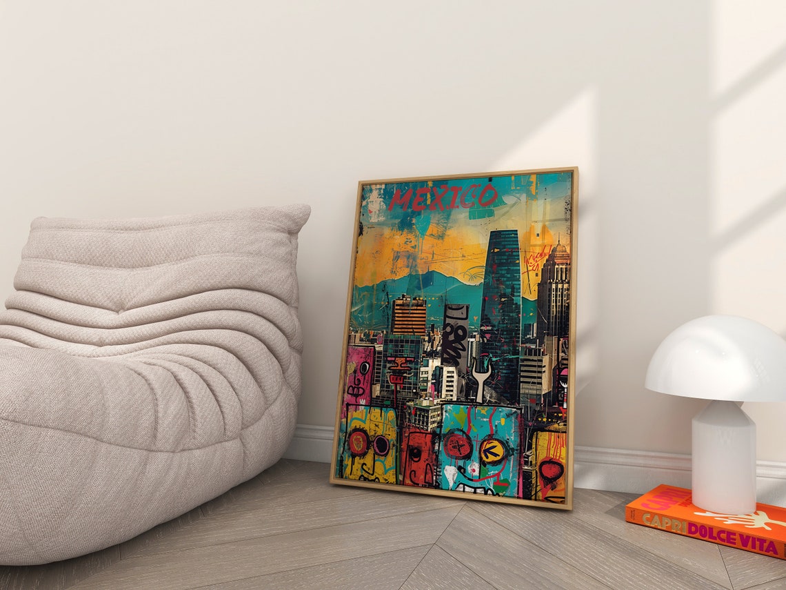 Mexico City Abstract Travel Poster - Image 2