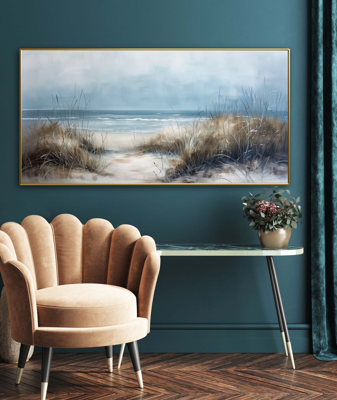 Seashore Whisper Beach Grass Art Print, Coastal Sky - Image 4