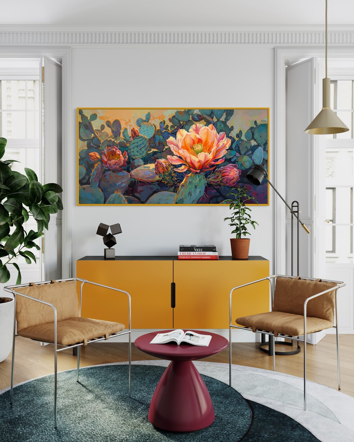 Opuntia Bloom, Vintage Arizona Desert Art Print - Image 4