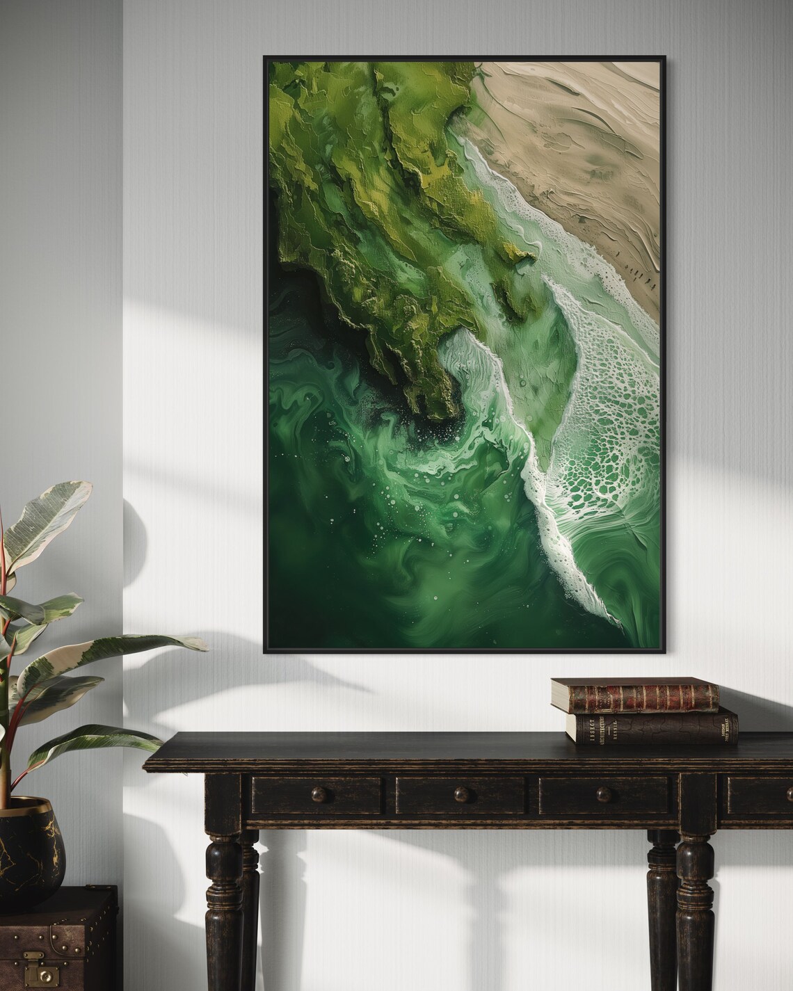 Emerald Depths Abstract Seascape Print Modern Nautical Wall Decor With Deep Ocean Greens Tranquil Sea Wall Art For Coastal Charm - Image 5