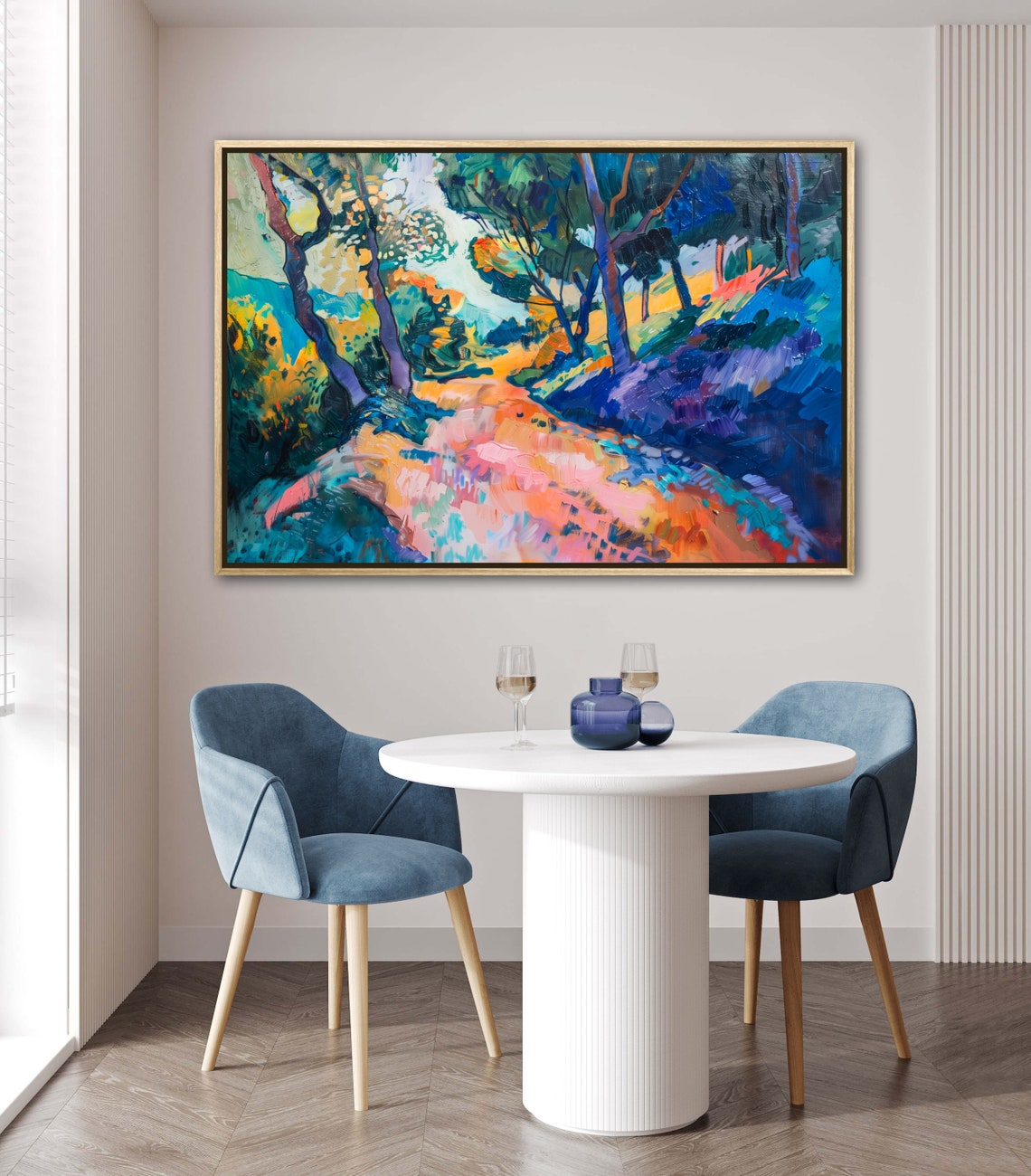 Enchanted Forest Path Bold Colorful Fauvist Impressionist Wall Art - Image 3