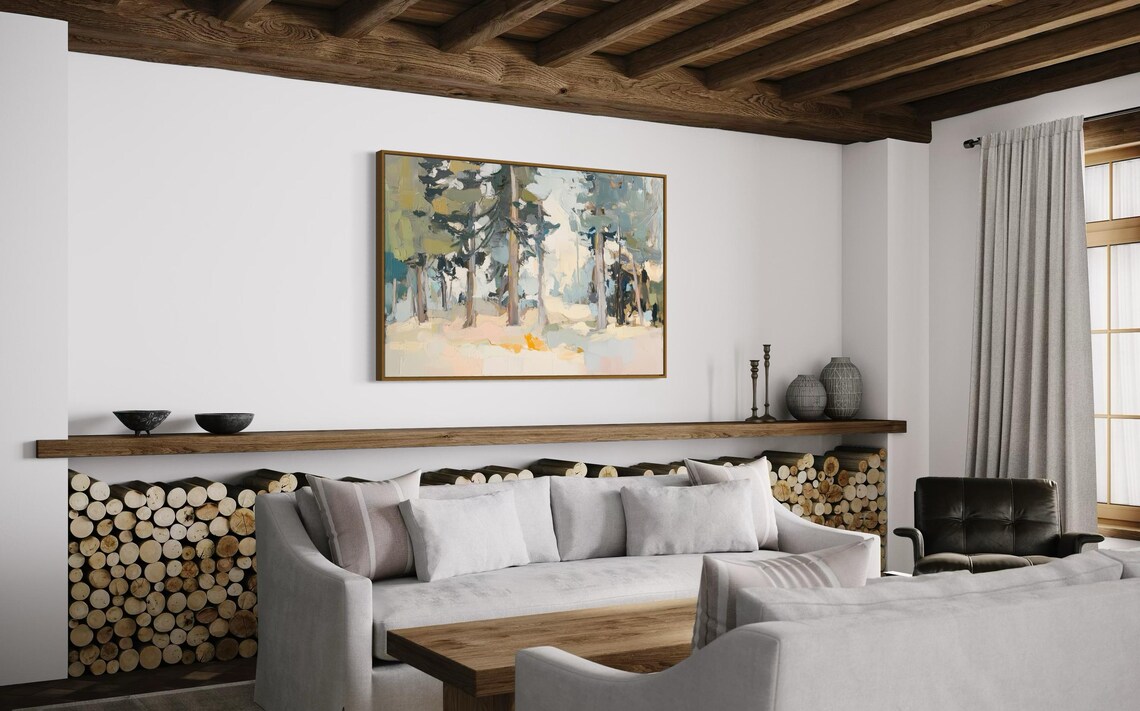 Impressionist Pine Tree Art Print, Rustic Forest - Image 3