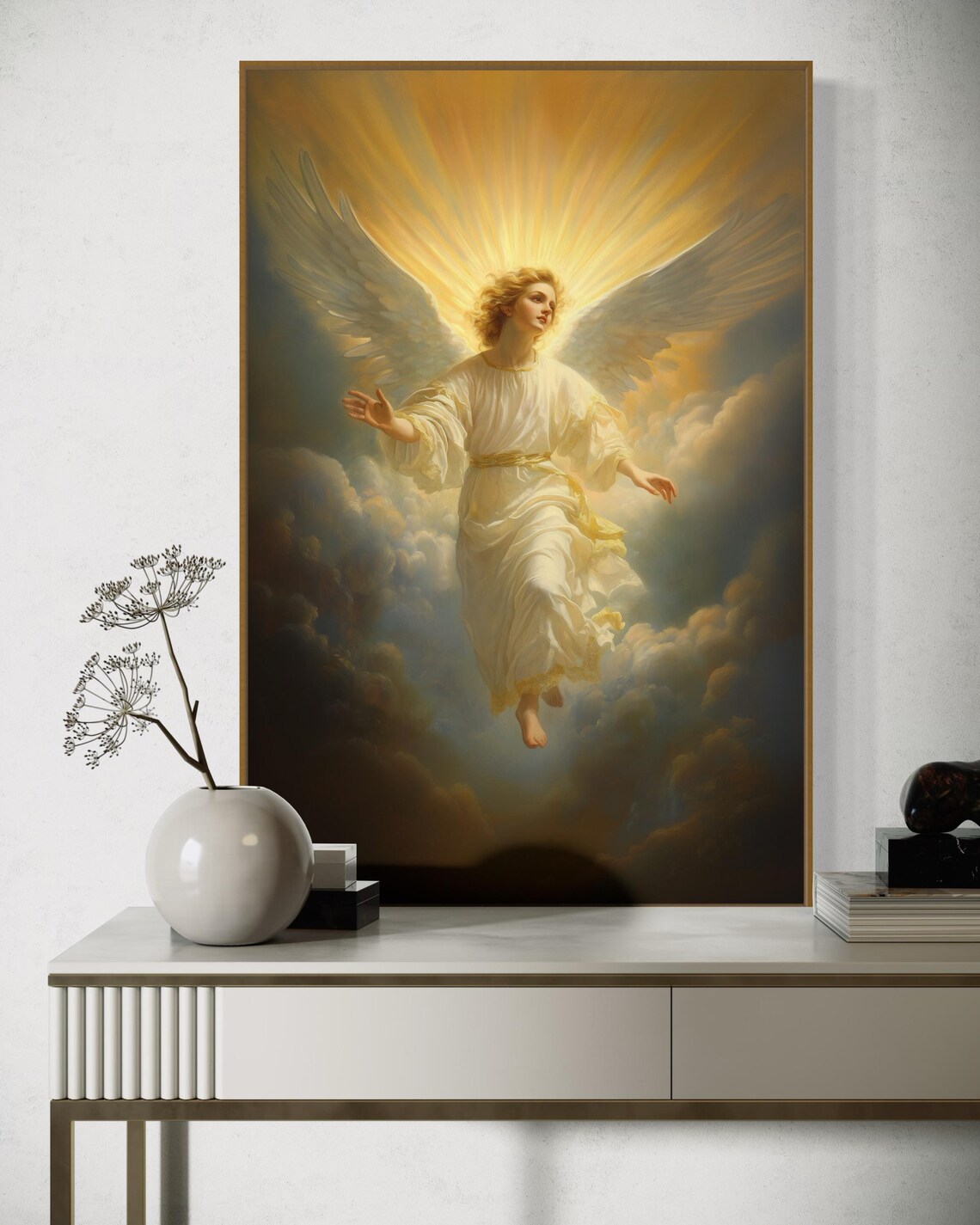 Guardian Angel Heavenly Glow Clouds Divine Spiritual Faith Poster - Image 4