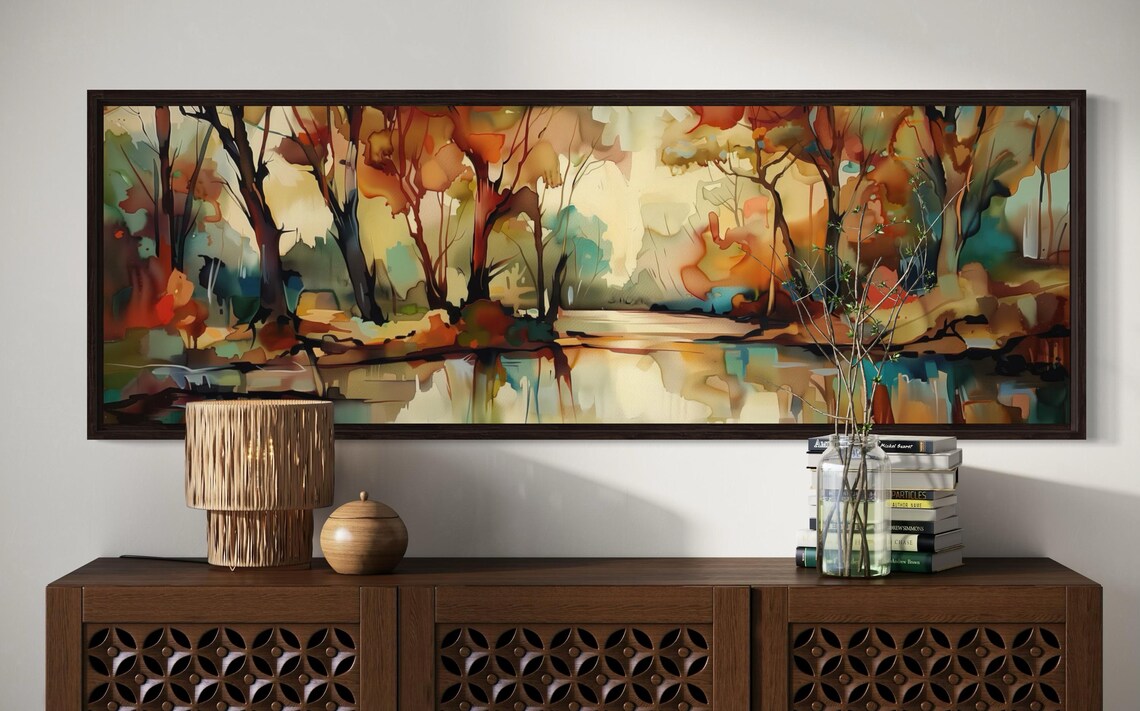 Autumn Forest Elegance Abstract Landscape Art Print - Image 4