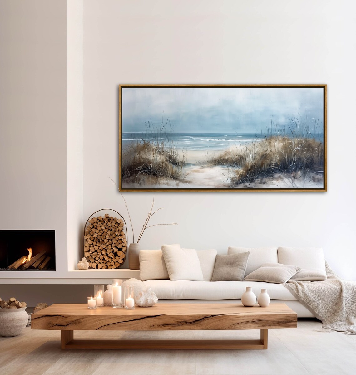 Seashore Whisper Beach Grass Art Print, Coastal Sky - Image 5