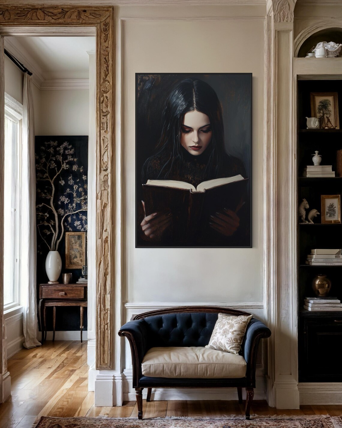 Dark Academia Reading Gothic Literary Wall Art - Image 3