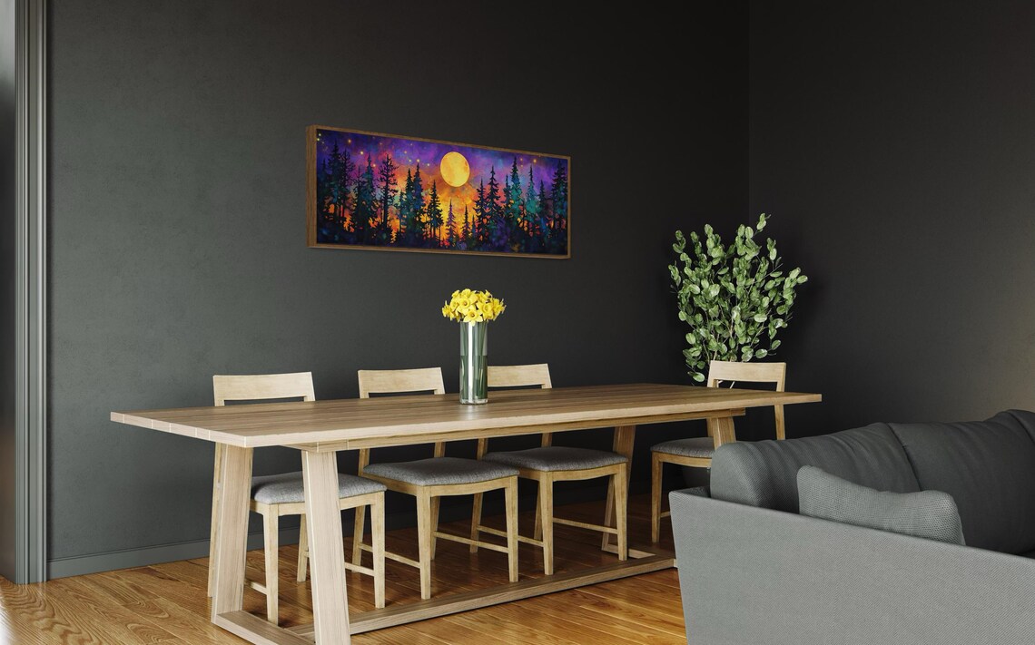 Magical Forest Moonlit Fantasy Landscape Art Print - Image 2