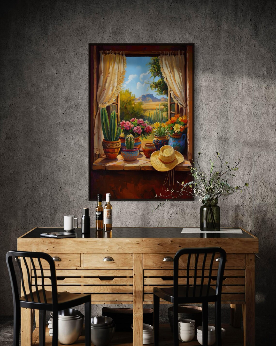 Mexican Window View Rustic Hacienda Art Print - Image 4