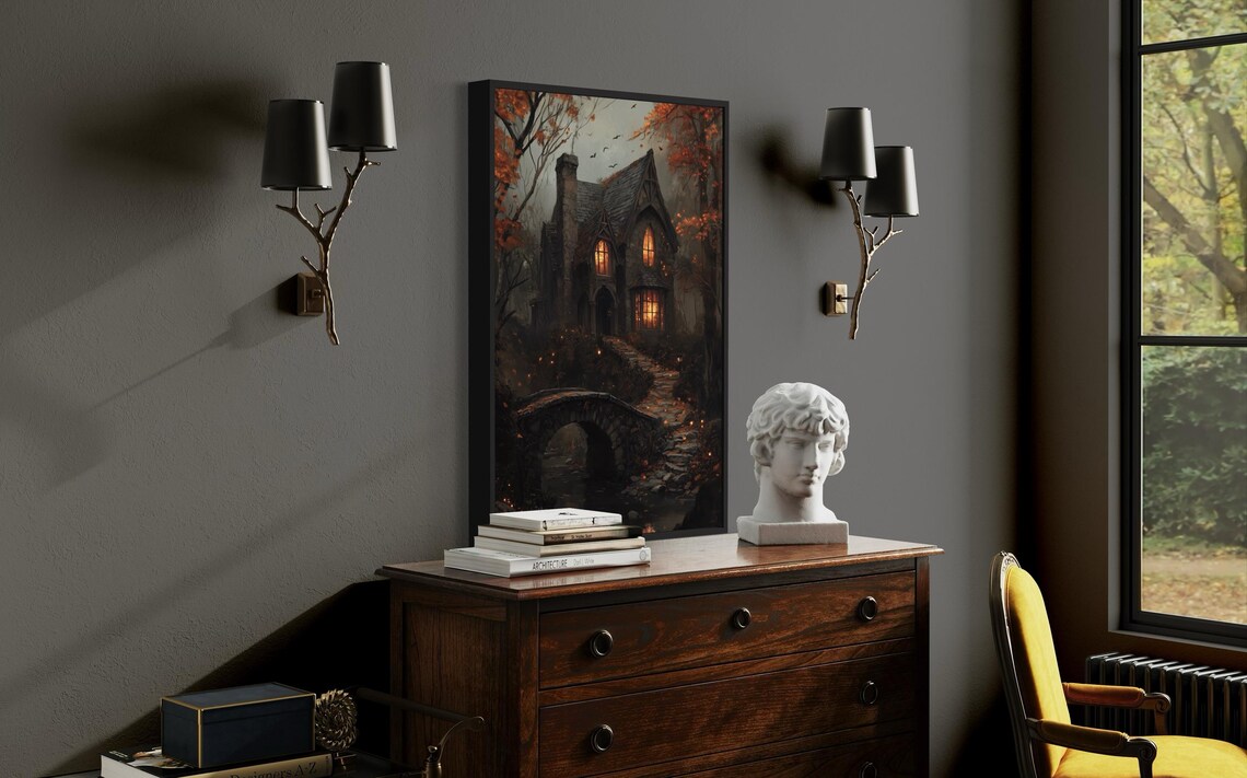 Mystical Haunted House Halloween Forest Art Print - Image 5