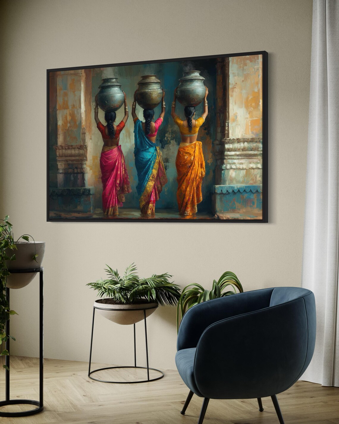 Elegant Indian Woman Portrait, South Asian Wall Art - Image 2