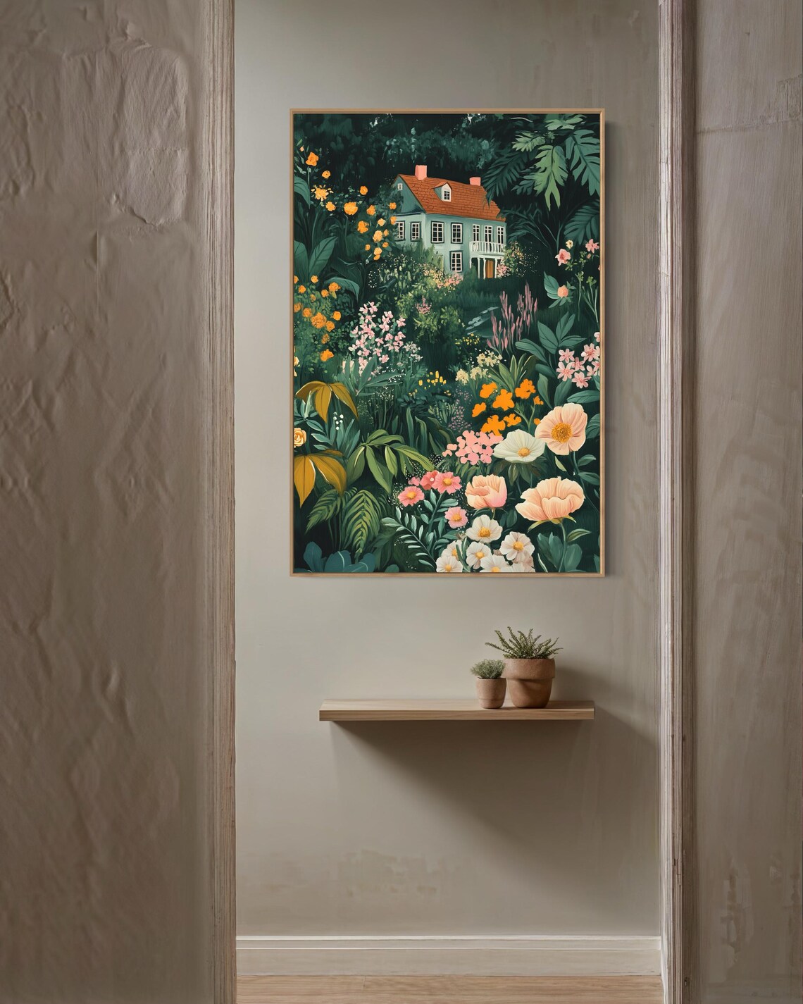 Enchanted Cottage Garden Dark Moody Floral House Dreamy Wall Art Print - Image 2