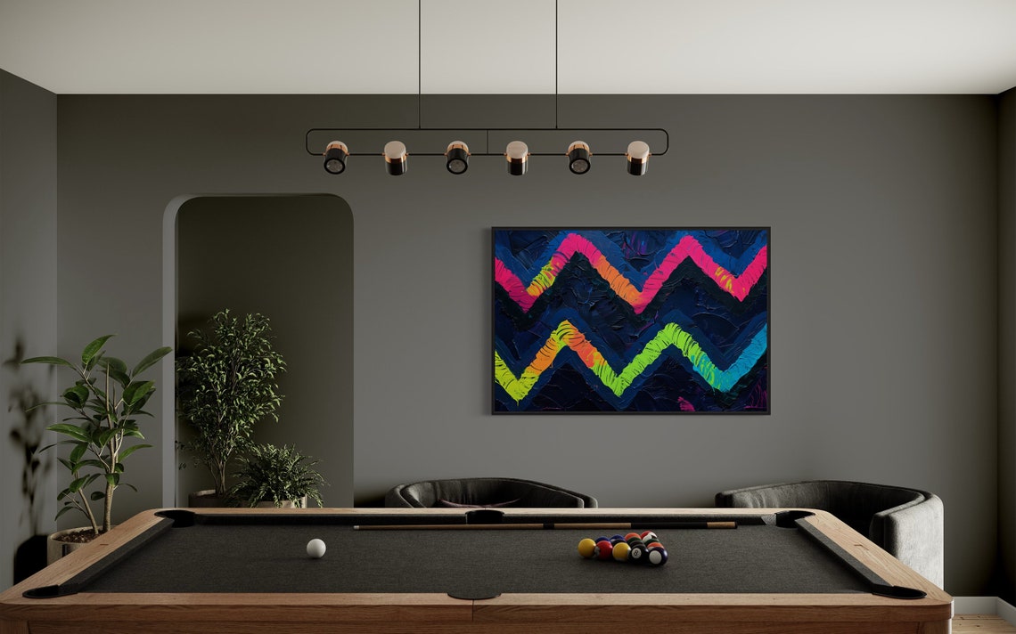 Zigzag Wall Art Vibrant Abstract Print With Bold Colors Modern Design And Geometric Accent For Home And Office Decor - Image 2