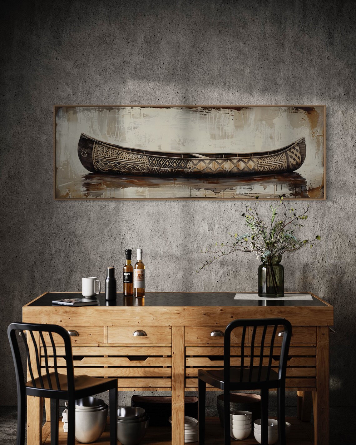 Rustic Canoe Panoramic Art Print, Lake House Decor - Image 2