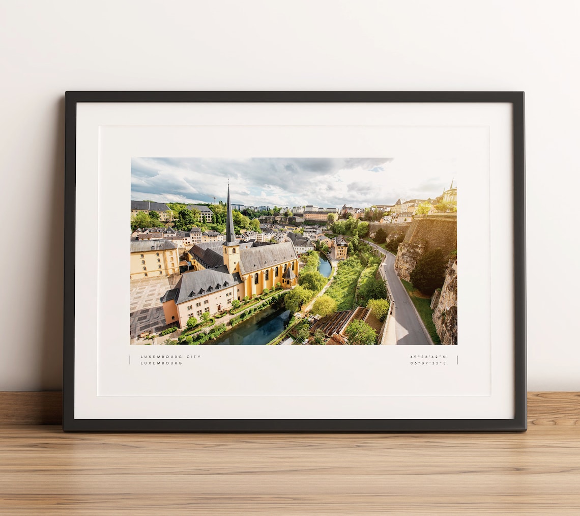 Luxembourg Coordinates Travel Poster Art Print