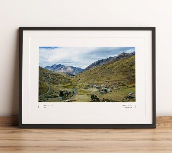 Lares Trek Peru Andes Valley Village Coordinates Travel Photo Poster